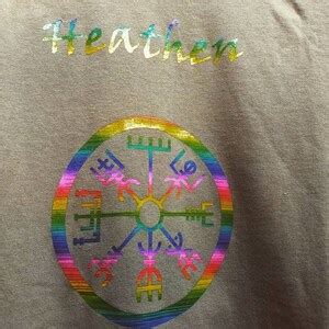 Bifrost Bridge Rainbow Holographic Metallic Heathen Shirt With Compass - Etsy