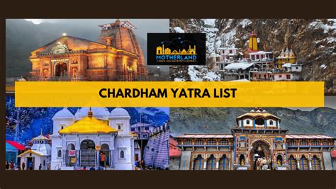 Chardham Yatra List 2023