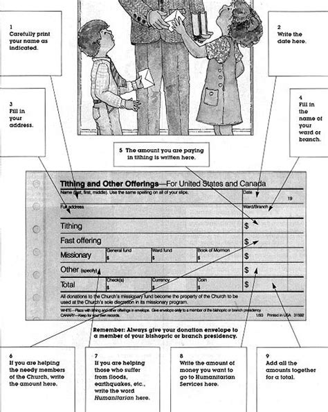 tithing slip | Tithing, Book of mormon stories, Lds primary