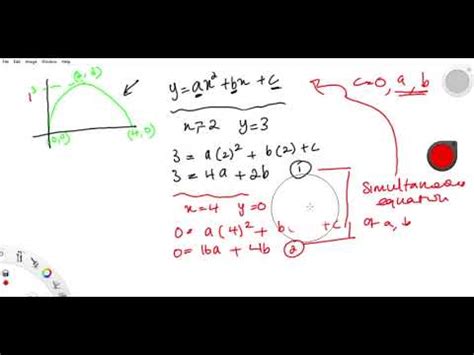 Producing a Quadratic Equation from a curve - YouTube