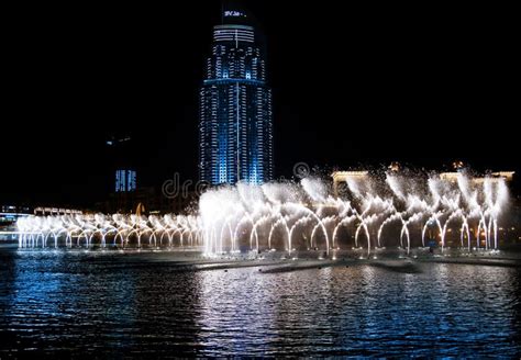 Colored Water Fountain At Night Stock Photo - Image: 24704970