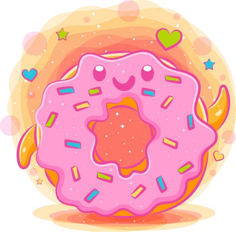 Donuts cute kawaii cartoon 4859125 Vector Art at Vecteezy