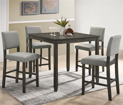 Crown Mark Derick 5 Piece Counter Height Table Set | Rooms for Less | Pub Table and Stool Sets