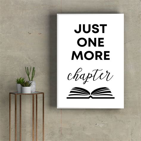 Just one more chapter print sign wall art reading corner | Etsy