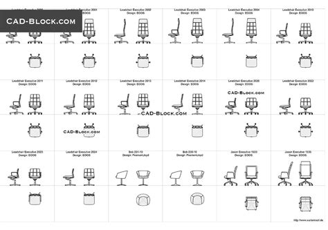 Office Chairs AutoCAD blocks free download