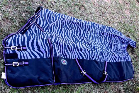 60" 1200D Turnout Waterproof Horse WINTER BLANKET HEAVY Zebra 560G - Horse Blankets & Sheets