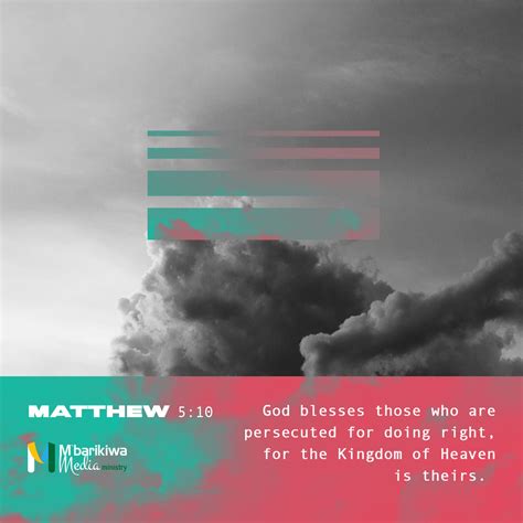 Verse of the Day: Matthew 5:10 KJV – Mbarikiwa Media