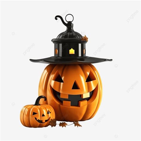 Pumpkin With Funny Hat Spooky Face Lantern For Halloween, Pumpkin, Pumpkin Face, Costume Party ...