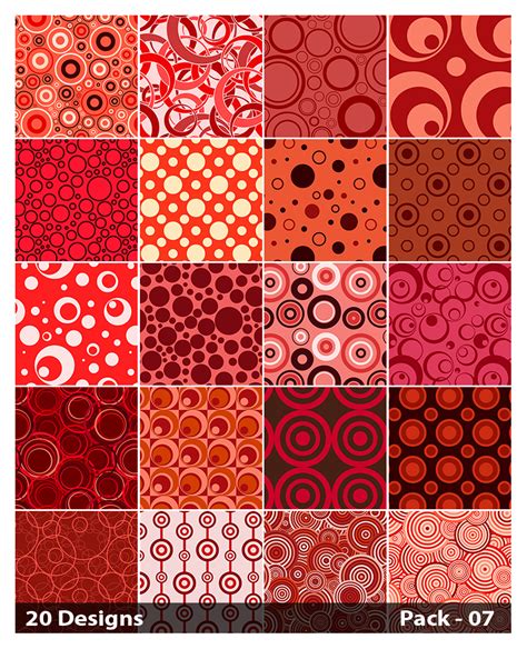 Free 20 Red Circle Pattern Vector Pack 07