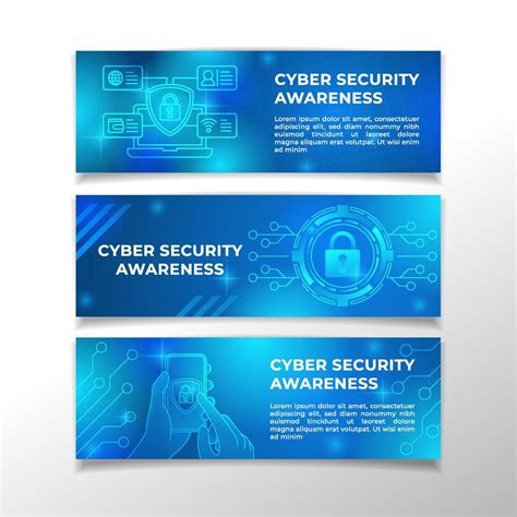 Cyber Security Awareness Banner Set 11432700 Vector Art at Vecteezy