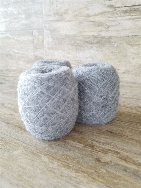 Wool Yarn Crepe Light Gray 9 Skeins Wool Knitting - Etsy