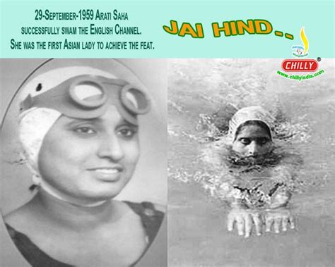 29 September 1959 Arati Saha successfully swam the English Channel ...