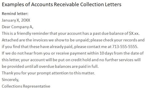 accounts receivable collection letter template | Collection letter ...