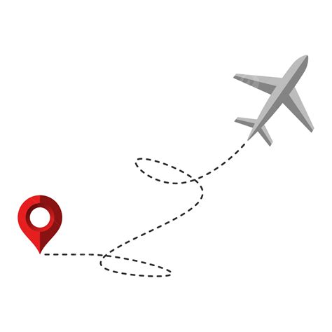 Flight Route With Location Pin Icon Vector Illustration, Flight, Route, Location PNG and Vector ...