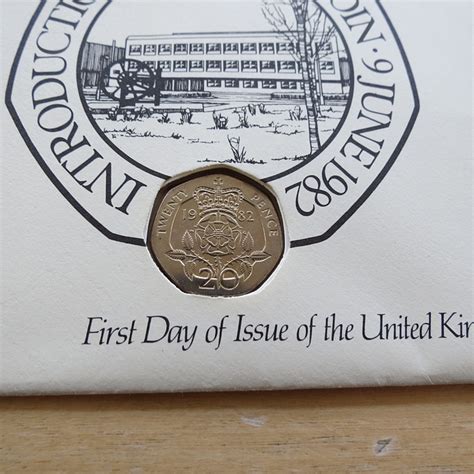 1982 Introduction of the UK 20p Coin 20p Pence Coin Cover - First Day ...