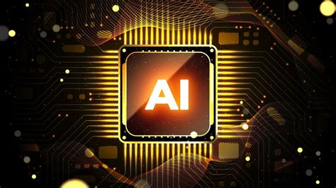 Glowing AI chipset processor and circuits. Futuristic artificial ...