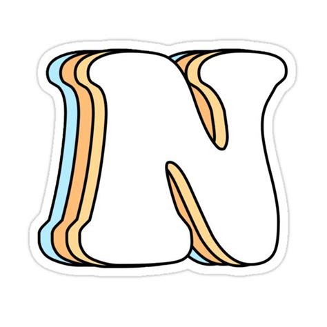 letter N Sticker by paytonbattle in 2021 | Lettering, Letter n design ...