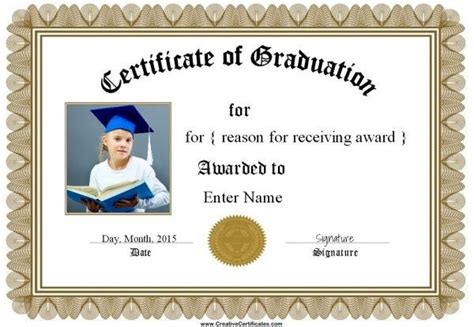 Graduation certificate Graduation Certificate Template, Degree ...