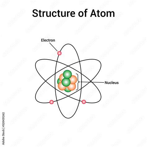 Parts of atom model diagram Stock Vector | Adobe Stock