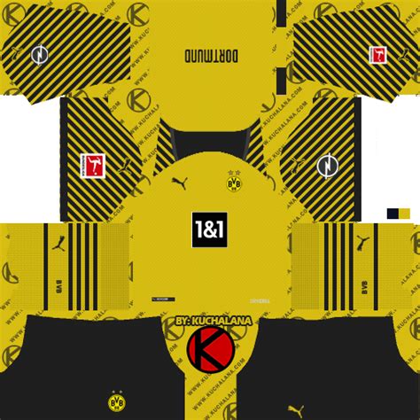 Borussia Dortmund 2021/22 Kit - DLS2019 Kits - Kuchalana