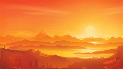 Orange Landscape Morning Minimal, HD wallpaper | Peakpx