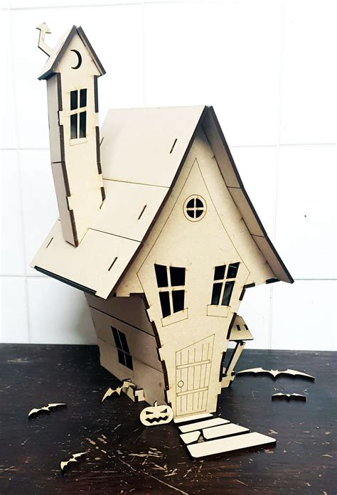 Toon House Halloween Haunted House Model Kit Gothic Laser Cut - Lazzylozlasercutter