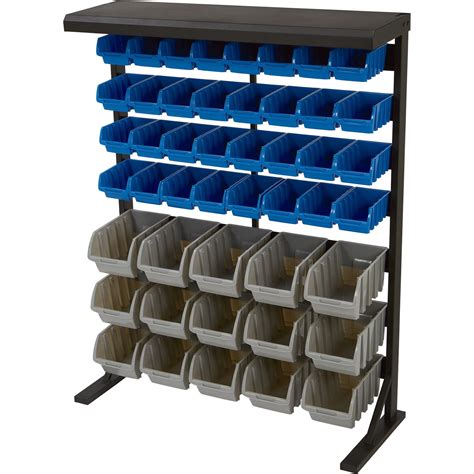 Strongway Single-Side Bulk Storage Rack Unit with 47 Assorted Bins 36 1 ...