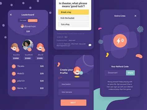 Quiz App UI designs, themes, templates and downloadable graphic elements on Dribbble