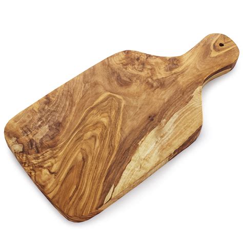 Natural Wooden Cutting Board for Serving or Food Prep, Genuine Olive Wood, Serve Meat, Steak ...