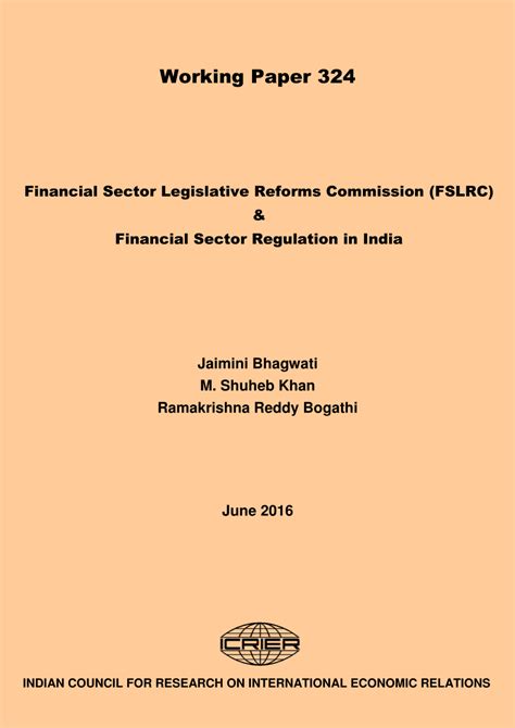 (PDF) Financial Sector Legislative Reforms Commission (FSLRC ...