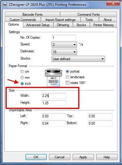 Printer Settings for Zebra LP2824 Plus – Pacific Amber Technologies Inc.