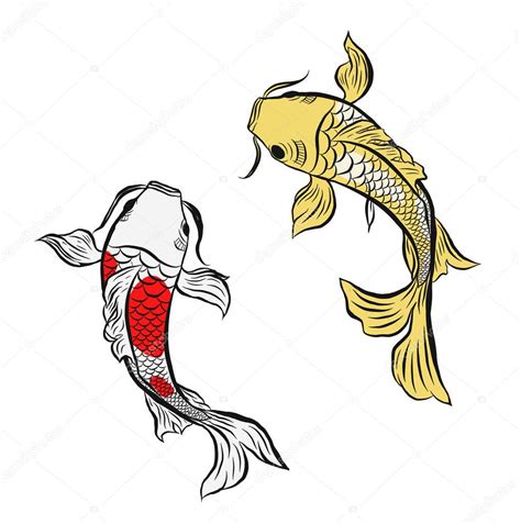 Twin fish "KOI", illustration isolated — Stock Vector © 9peak #128965892