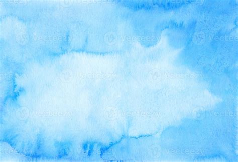 Abstract blue watercolor background texture, with copy space hand ...