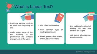 Linear and Non Linear Texts | PPT