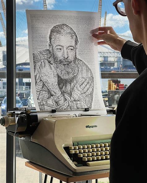 Ernest Hemingway, Hand-Signed Limited Edition of 200 Typewriter Ar | James Cook Artwork