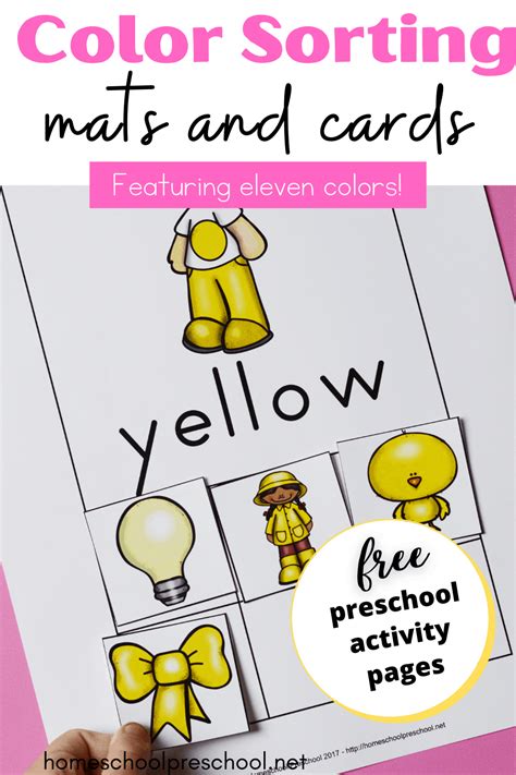 Free Printable Color Sorting Mats for Preschoolers