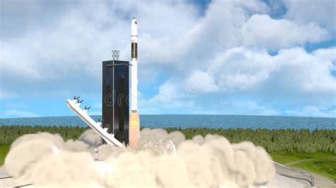 3D Rendering of the Rocket Launch Pad Stock Illustration - Illustration ...