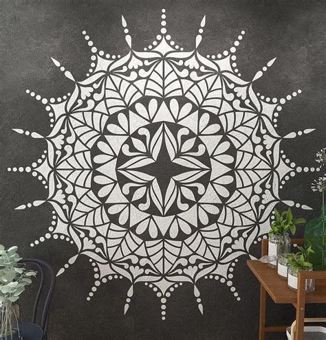 Mandala Floor Stencil- Original Mandala Design- Large Mandala Wall ...