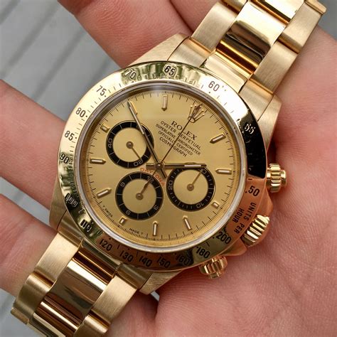 Vintage Rolex Daytona 16528 Zenith 18K Yellow Gold Chronograph Wristwa ...