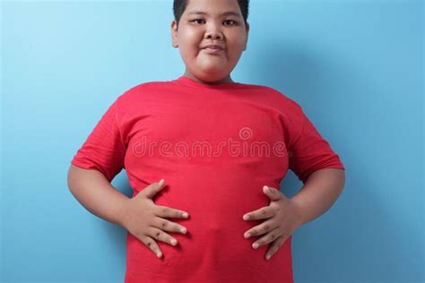 Funny Cute Asian Fat Boy Shows His Big Belly Stock Photo - Image of space, children: 174864580