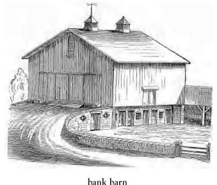 bank barn - Construction Glossary