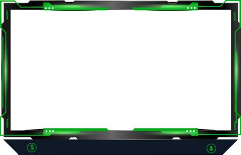 Green Live stream overlay design on a transparent background and ...