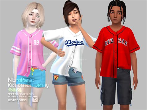 Kids Baseball Jersey for The Sims 4 | Sims 4 cc kids clothing, Sims 4 ...