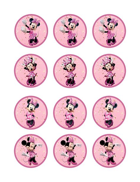 Minnie Mouse Toppers Pink Minnie Mouse Cupcake Toppers | Etsy