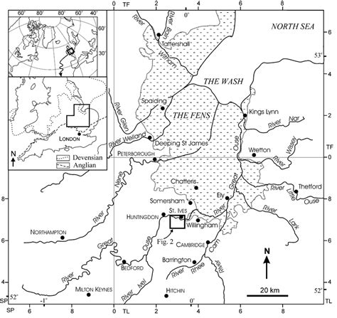 Location of the study area and sites. The dashed area is the Fens or... | Download Scientific ...