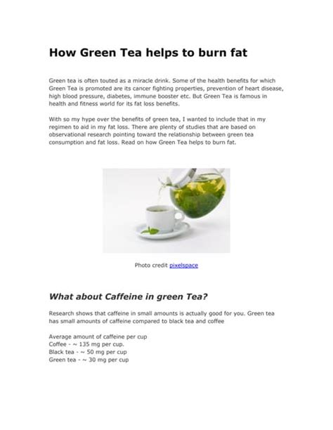 How green tea helps to burn fat | PDF