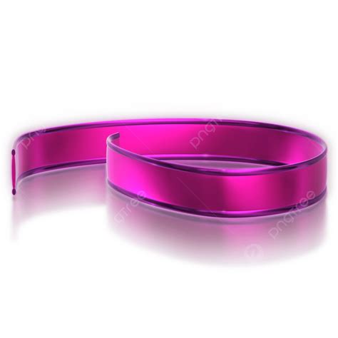 Cartoon Style 3d PNG, Magenta Satin Ribbon With Shiny Purple Trims 3d ...