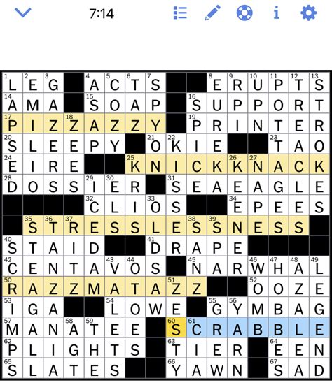 The New York Times Crossword Puzzle Solved: Tuesday's New York Times crossword puzzle solved ...