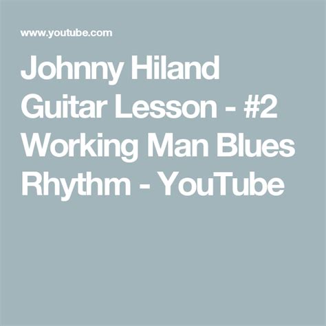 Johnny Hiland Guitar Lesson - #2 Working Man Blues Rhythm - YouTube ...