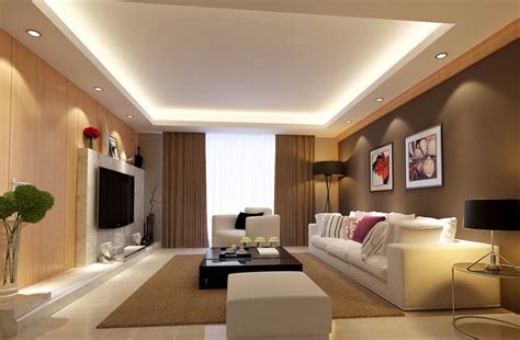 Light brown living room interior design rendering | Living room design modern, Simple living ...